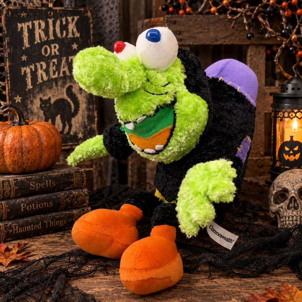 Commonwealth Halloween Hunchback Monster Plush 2004 Green Purple Black Fuzzy Vtg